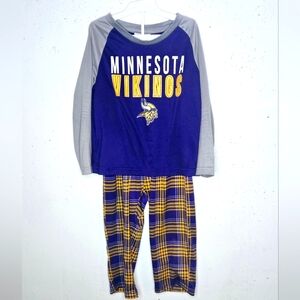 NFL Minnesota Vikings Kids Pajama Set - Purple and Yellow